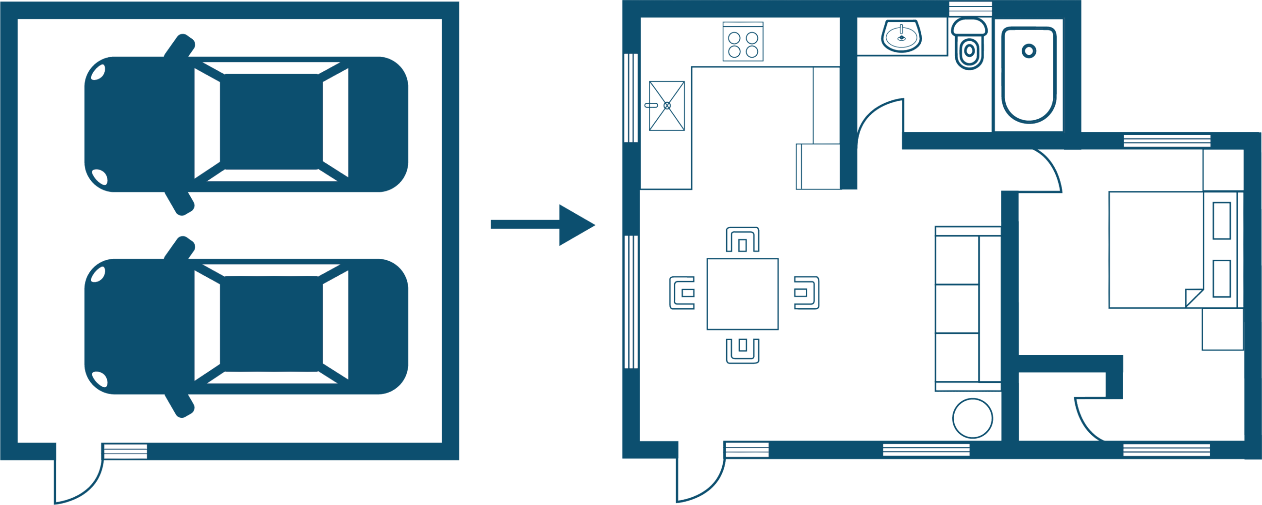 Example of a Type 2 Accessory Dwelling Unit Floorplan
